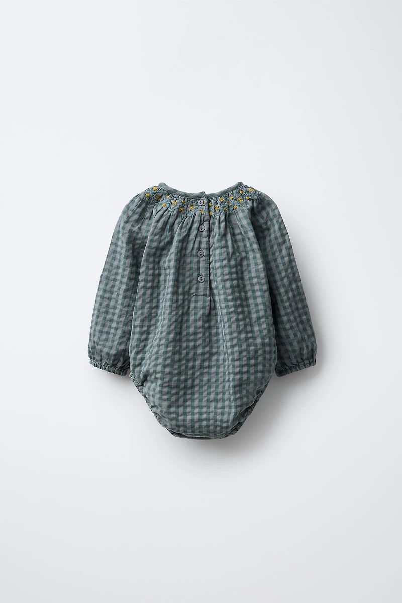 BODY À CARREAUX BRODÉ