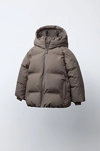 WATER REPELLENT HOODED PUFFER COAT
