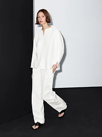 Pantalon de tailleur droit 100 % lin