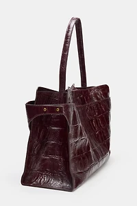 MAXI CITY BAG WITH EMBOSSED LEATHER EFFECT