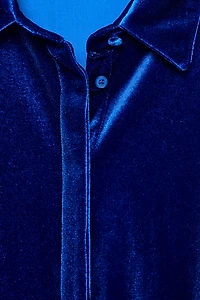 VELVET SHIRT WITH TIES