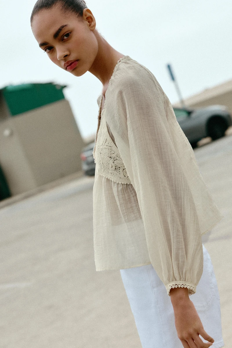 BLOUSE BIMATIÈRE CROCHET