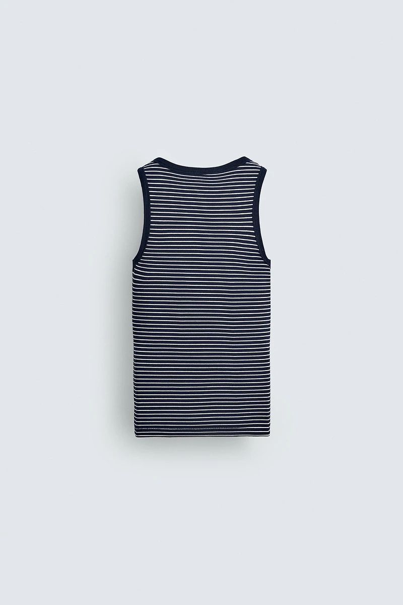 STRIPED JACQUARD TANK TOP X AARON LEVINE