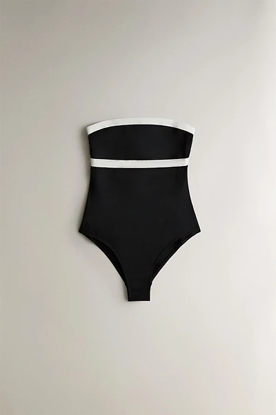 MAILLOT DE BAIN PLAGE BANDE CONTRASTANTE