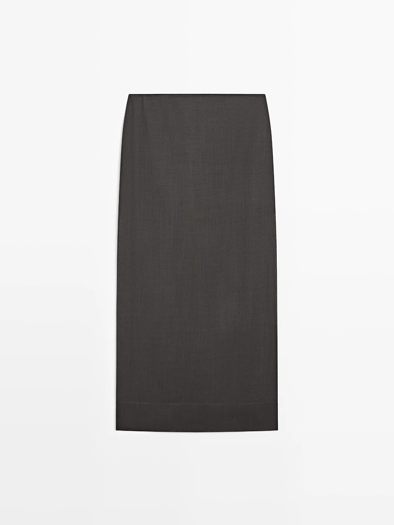 Jupe midi droite transparente - STUDIO