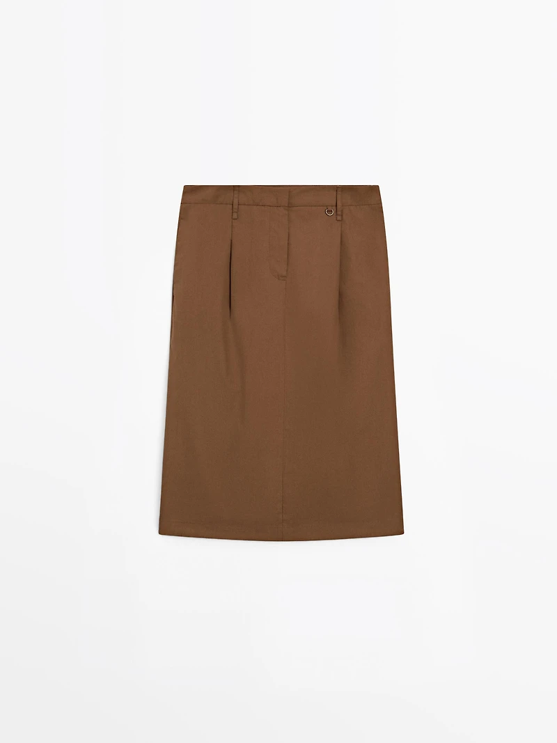 Midi skirt with waist detail