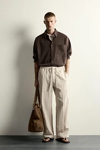 CRINKLED EFFECT TECHNICAL RELAXED FIT PANTS