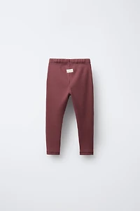 RIBBED LEGGINGS WITH LABEL