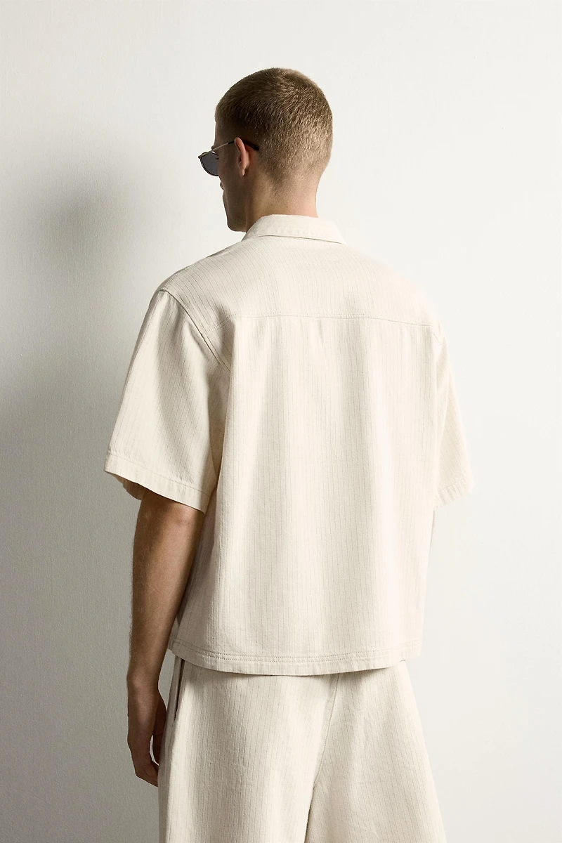 BOXY FIT STRIPED POLO SHIRT