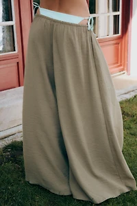 PANTALON PALAZZO FLUIDE À LACET