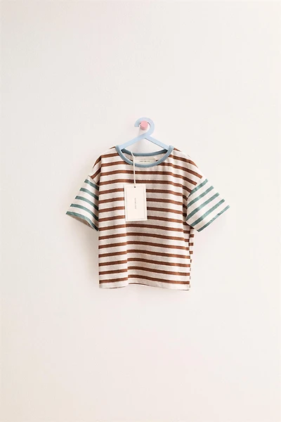 ZARA TIMELESS - STRIPED COTTON LINEN T-SHIRT
