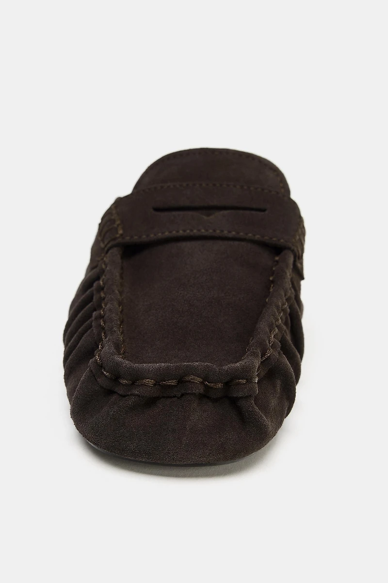 MOCASSINS EN CUIR OUVERTS À L'ARRIÈRE