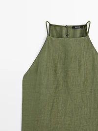 Linen blend halter top