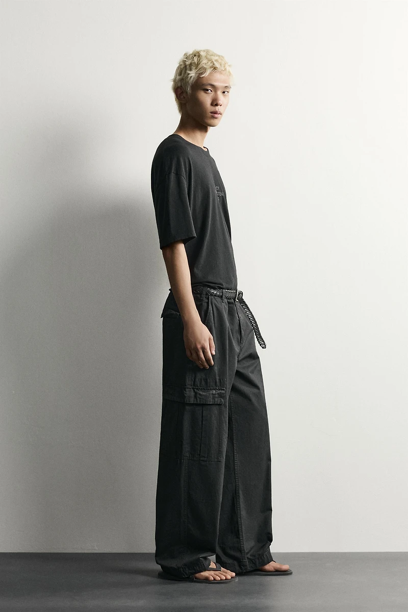 RELAXED FIT WASHED TEXT T-SHIRT