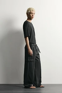 RELAXED FIT WASHED TEXT T-SHIRT