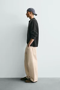 STRUCTURED HENLEY SWEATSHIRT