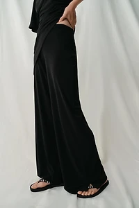 STRAIGHT LEG CREPE PANTS WITH OPENINGS