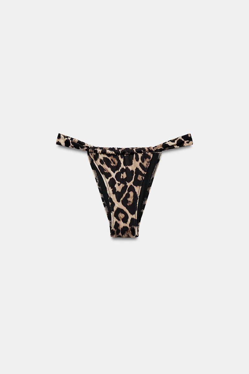 ANIMAL PRINT TIE-SIDE BIKINI BOTTOMS