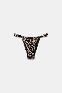 ANIMAL PRINT TIE-SIDE BIKINI BOTTOMS