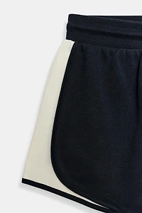 MIXED FABRIC SHORTS