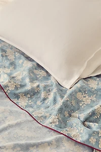 DRAP DE DESSUS SATIN FLEURS PASSEPOIL