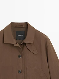 Cotton blend jacket with pockets