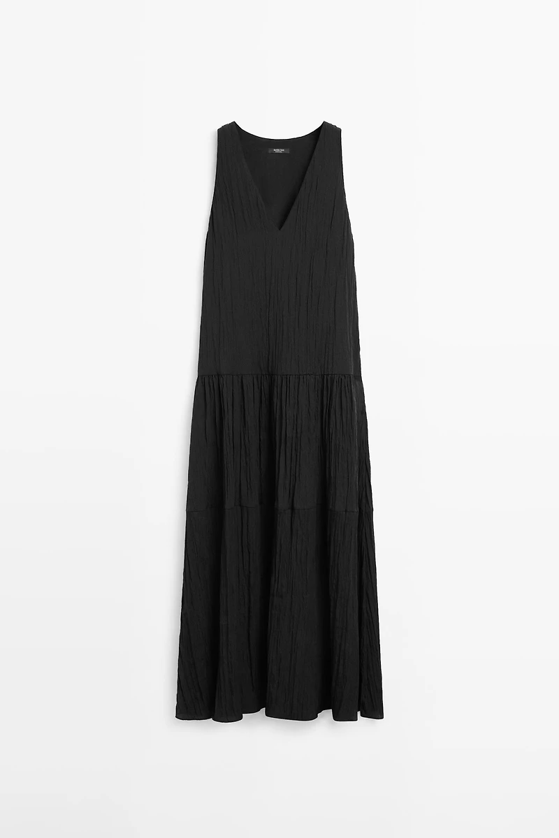 Flowing pleated midi dress