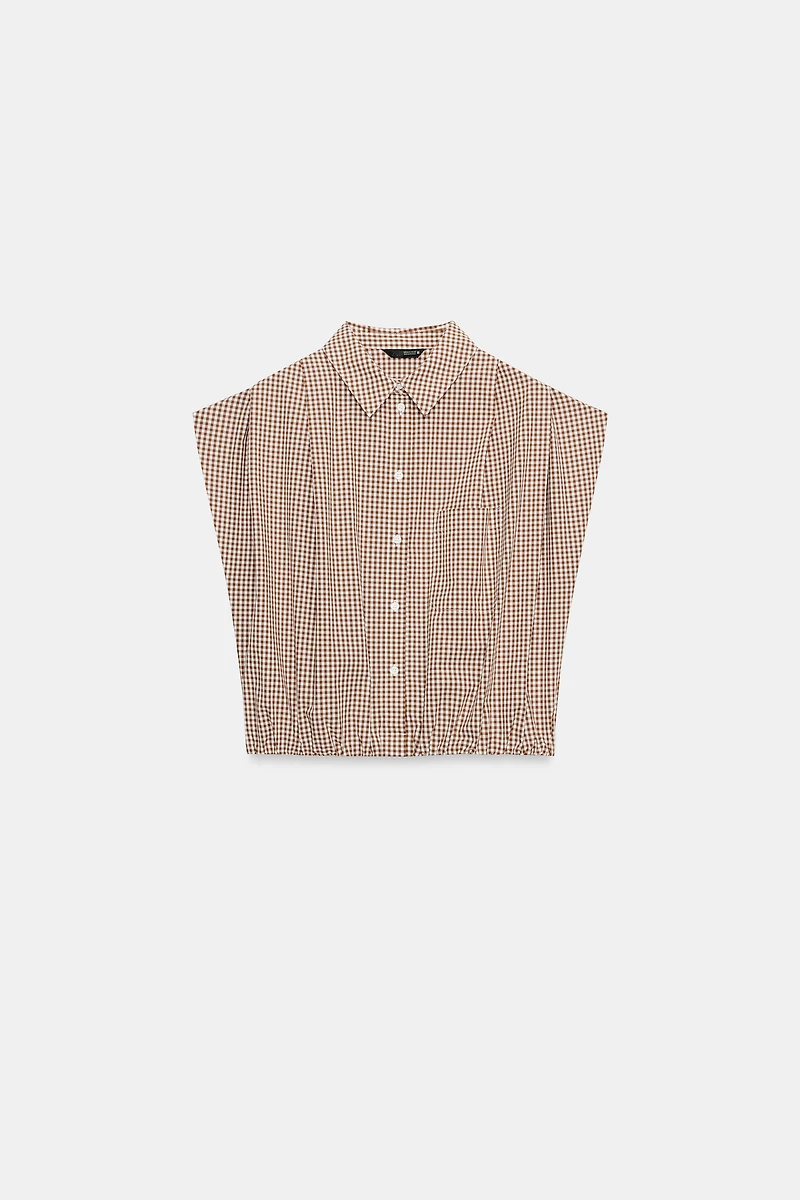 CROPPED GINGHAM SHIRT