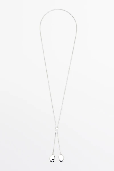 Metal pieces lariat necklace