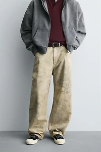 WASHED PRINT BAGGY FIT PANTS