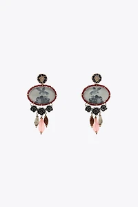 RESIN STONE CHARM EARRINGS