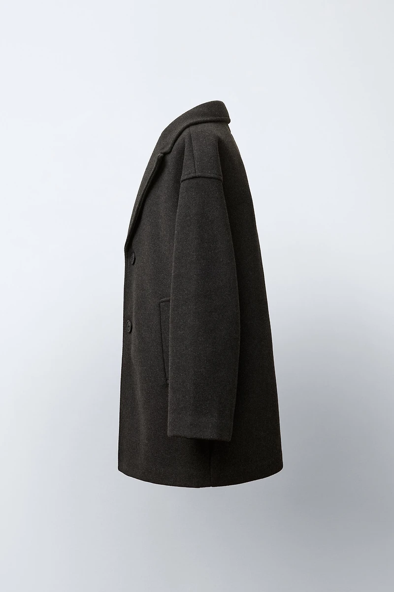 MANTEAU LONG EN DRAP DE LAINE