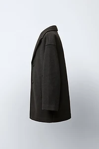MANTEAU LONG EN DRAP DE LAINE