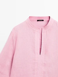 100% linen long sleeve shirt