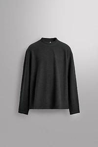 TEXTURED WOOL BLEND SWEATSHIRT