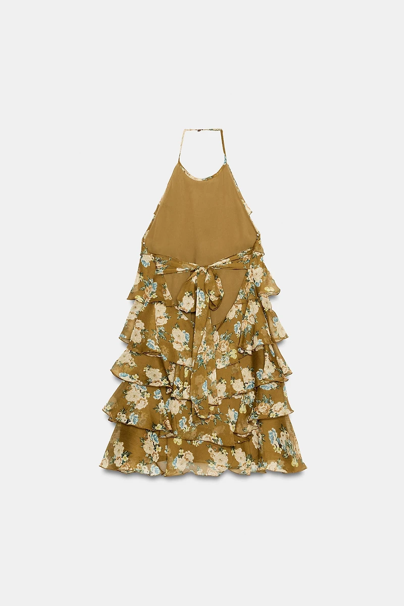 RUFFLED FLORAL DRESS