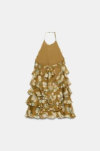 RUFFLED FLORAL DRESS