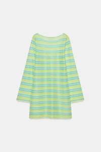 STRIPED KNIT MINI DRESS
