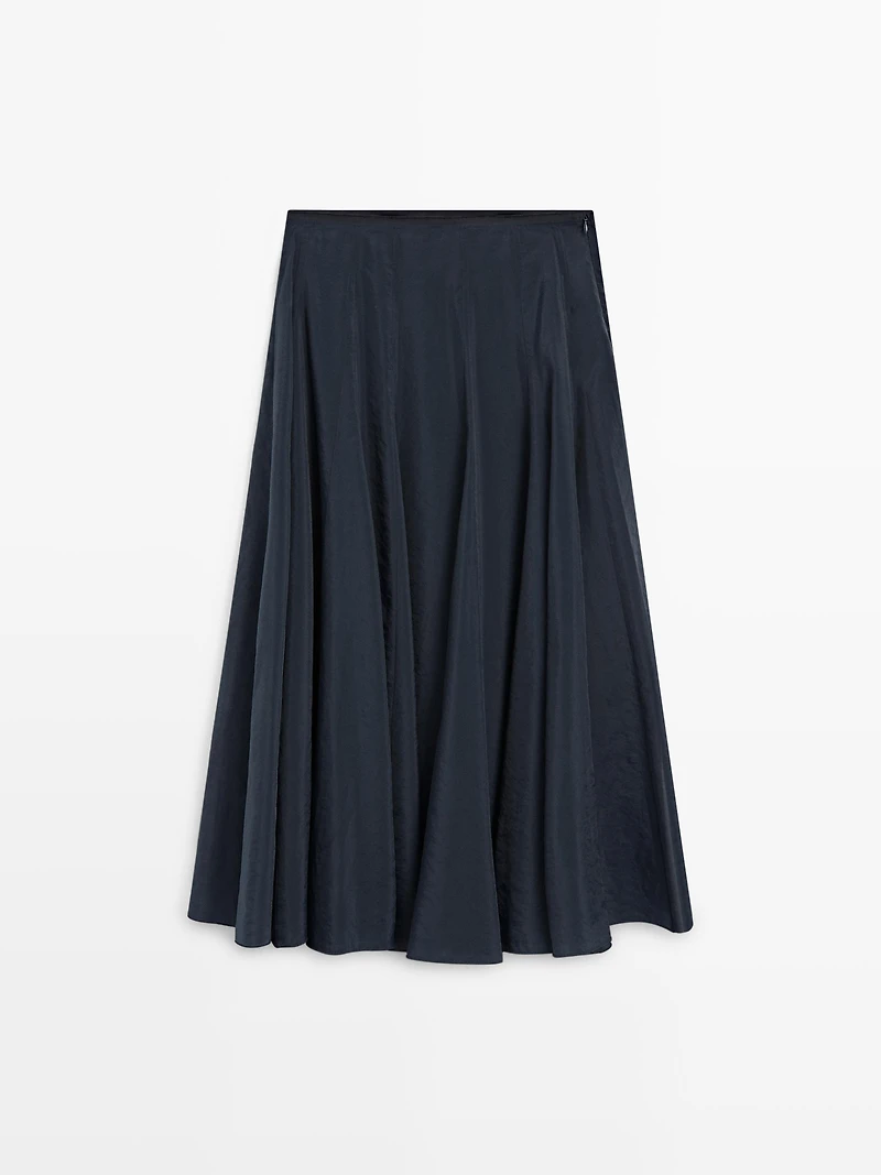 Midi skirt with pintucks
