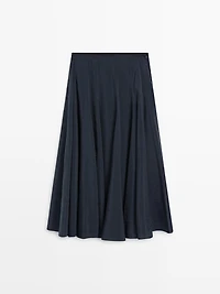 Midi skirt with pintucks