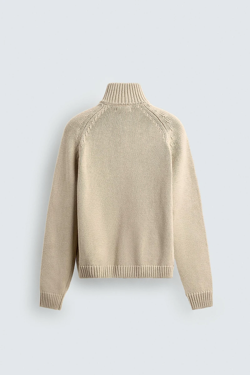 WASHED TEXTURED KNIT JACKET