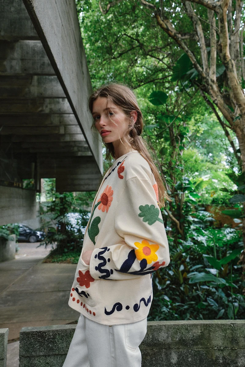 100% COTTON EMBROIDERED FLORAL JACKET