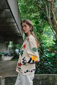 100% COTTON EMBROIDERED FLORAL JACKET