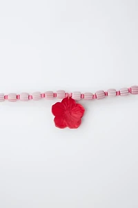 HIBISCUS BEADED NECKLACE