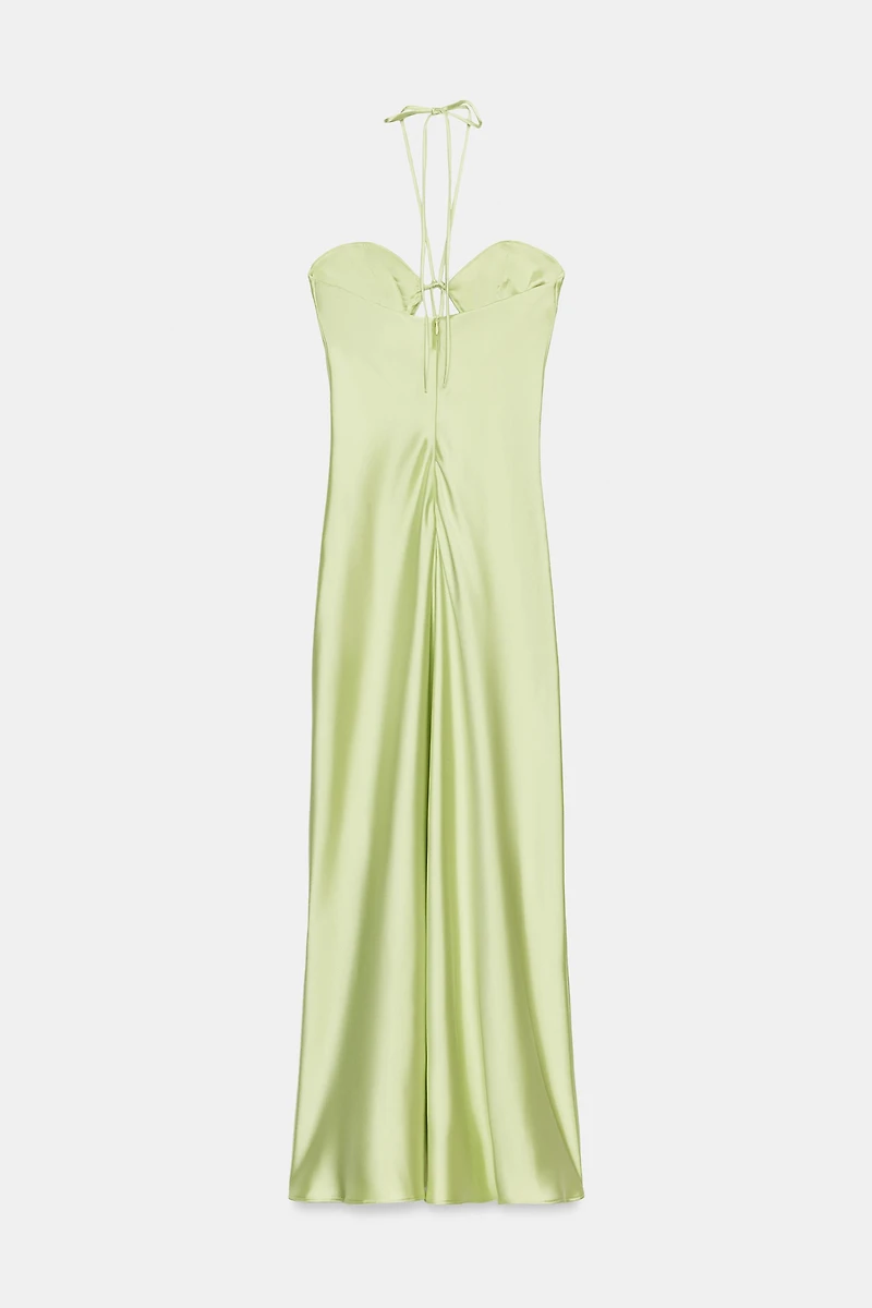 SATIN EFFECT MIDI DRESS