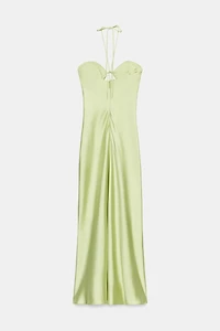 SATIN EFFECT MIDI DRESS