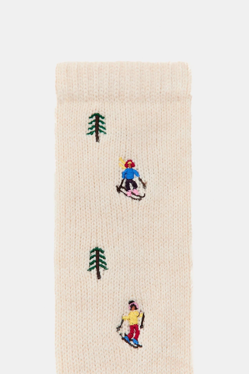 EMBROIDERED TALL SOCKS
