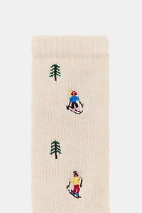 EMBROIDERED TALL SOCKS
