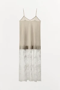 LACE COMBINATION KNIT DRESS
