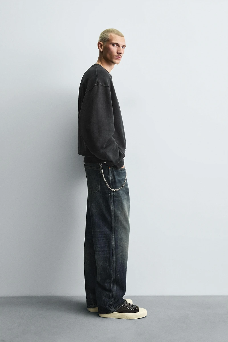 SWEAT DÉLAVÉ EFFET CHEVRON